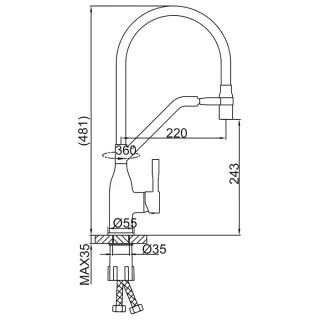 Смеситель для кухни Frap F4497 хром черный